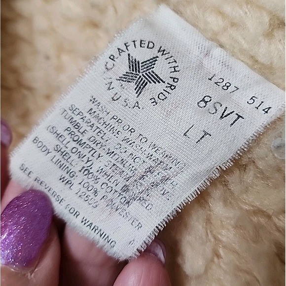 Vintage 80s Carhartt Denim Vest Men's  Large Tall Sherpa Lined Workwear Snap USA - Picture 6 of 16